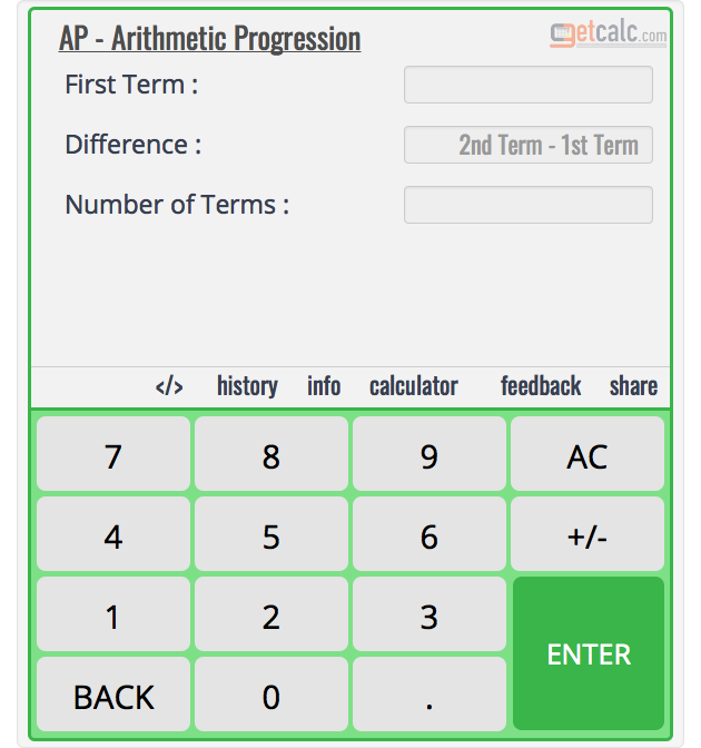 Arithmetic Progression (AP) Calculator