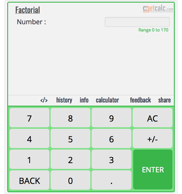 Factorial Calculator
