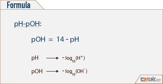 pH to pOH conversion formula