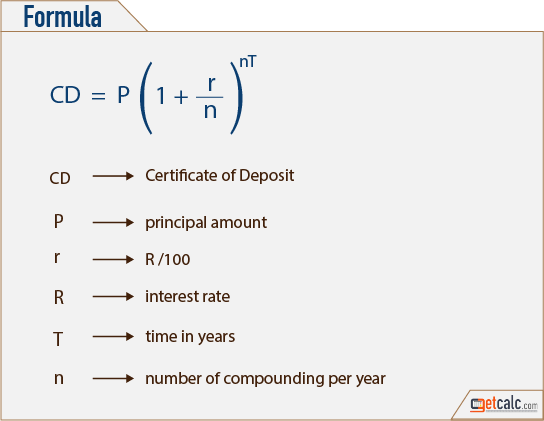 CD - certificate of deposit formula