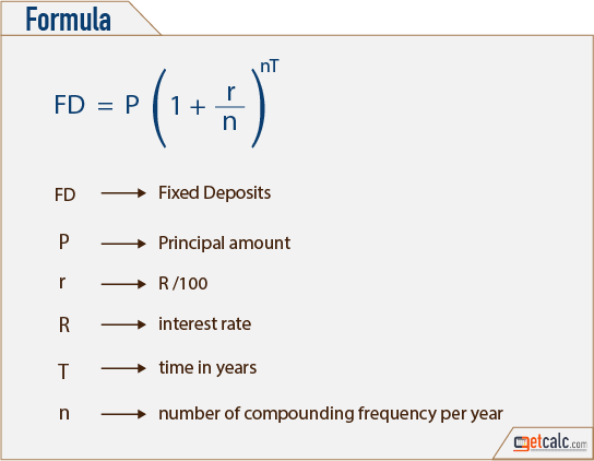 FD - fixed deposit formula
