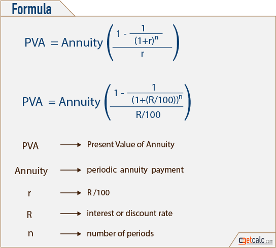 pva - present value of annuity formula