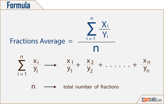 Average of fractions formula