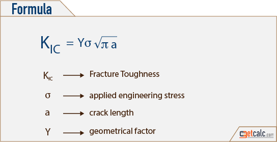 material fracture toughness formula