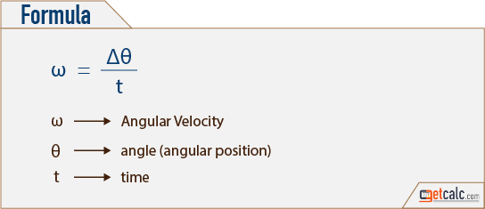 angular velocity (ω) formula