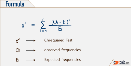 Chi-squared test formula