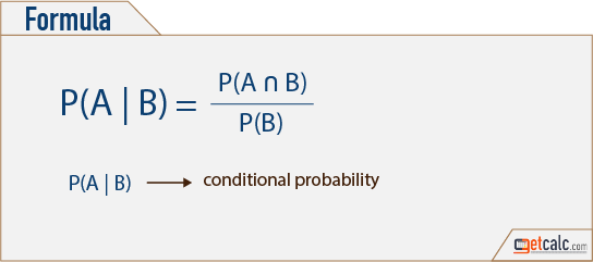 formula to calculate conditional probability of events to occur
