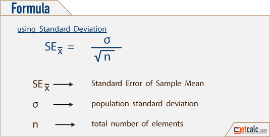 statistics formula to estimate standard error of sample mean x̄