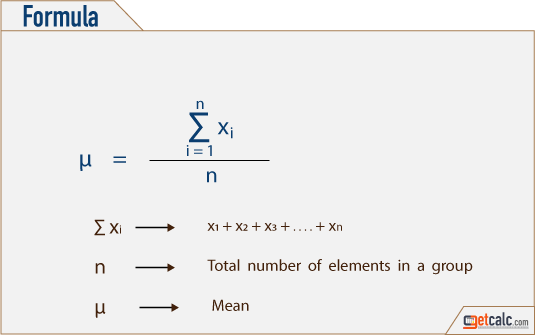 mean formula to calculate average