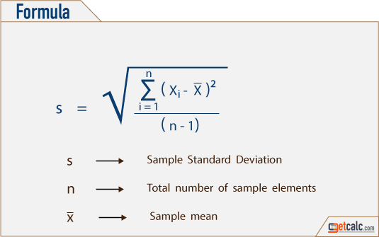 formula to estimate sample standard deviation