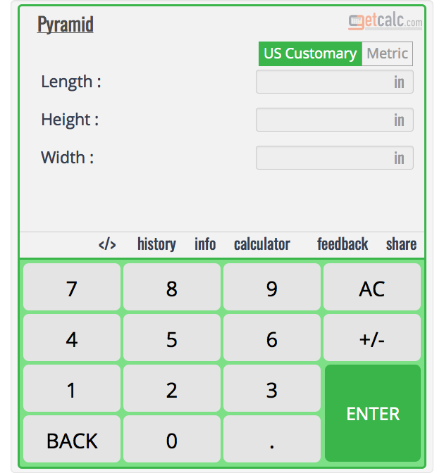 Pyramid Calculator