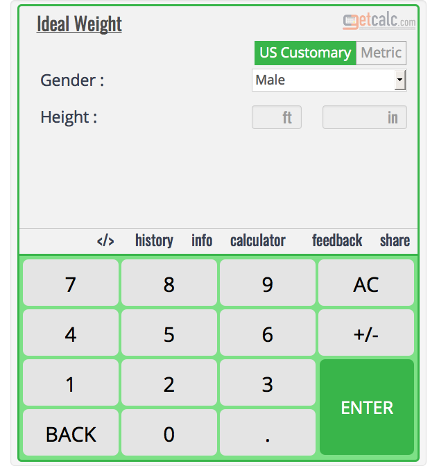 Biometric Weight Chart