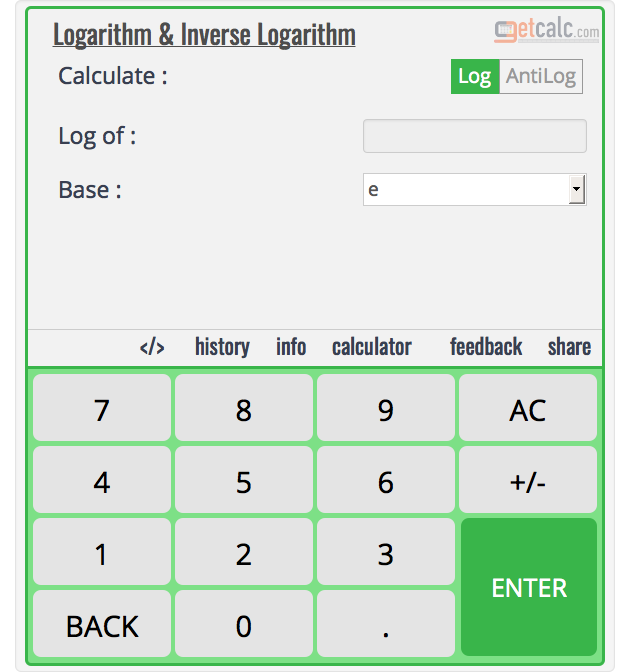 Logarithm & Inverse Log Calculator