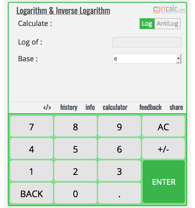 Casio calculator log online base 2