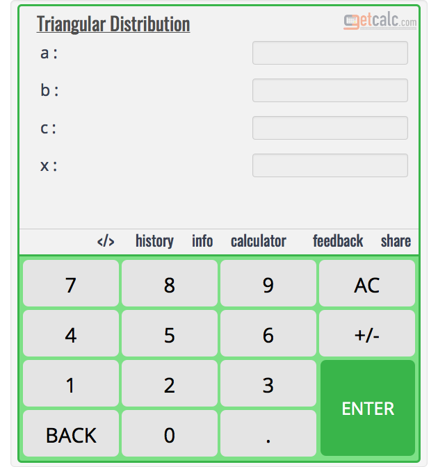 Triangular Distribution Calculator