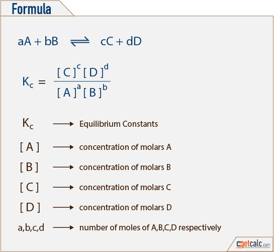 equilibrium constant formula