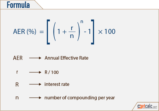 AER - annual effective rate formula