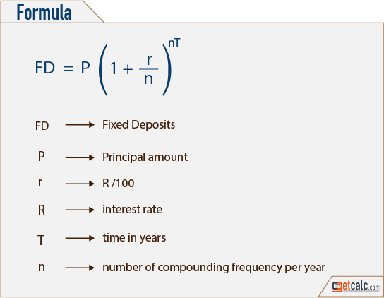 FD - fixed deposit formula