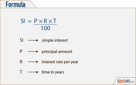 SI - simple interest formula