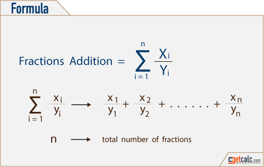 Formula to add multiple fractions