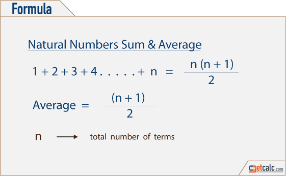 Formulas numbers