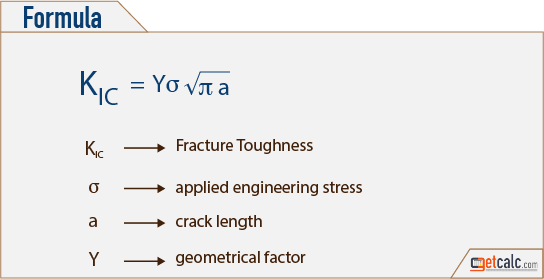 material fracture toughness formula
