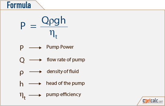pump hydraulic power formula
