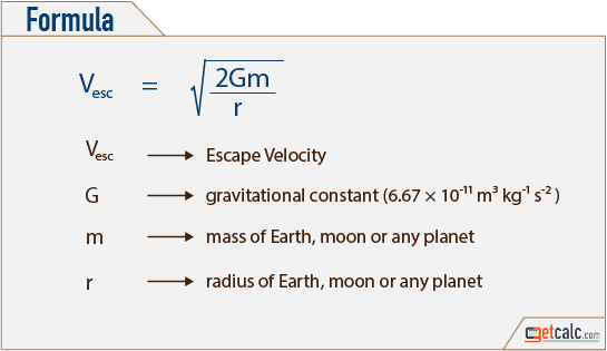 planets escape velocity formula